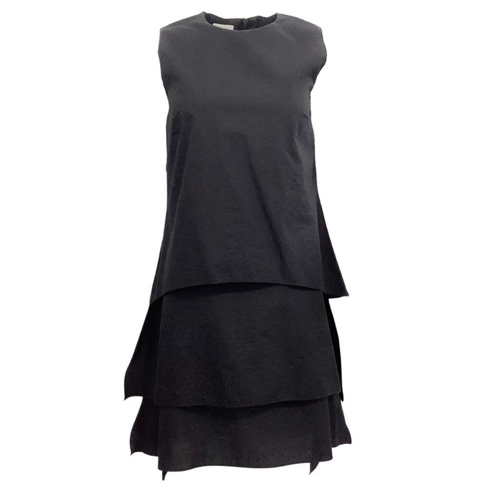 Brunello Cucinelli black layered draped tunic/ minidress *size L *Tags still on